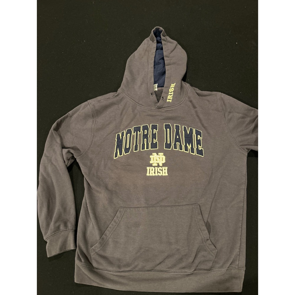Notre‎ Dame Fighting Irish NCAA Hoodie Sweatshirt Collegiate Gray Mens L